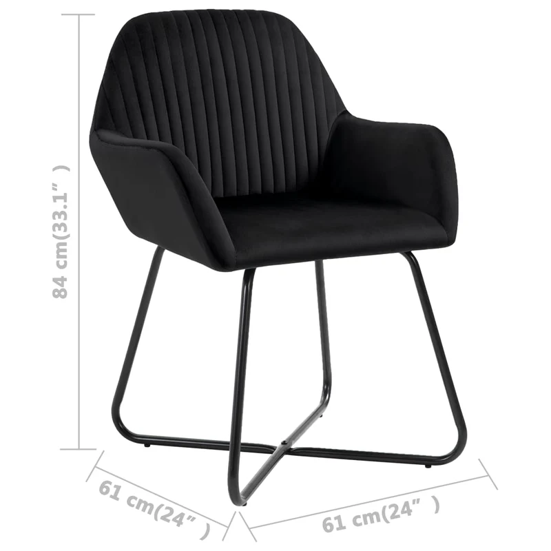 Lot de 6 chaises de salle à manger cuisine design moderne velours noir CDS022740