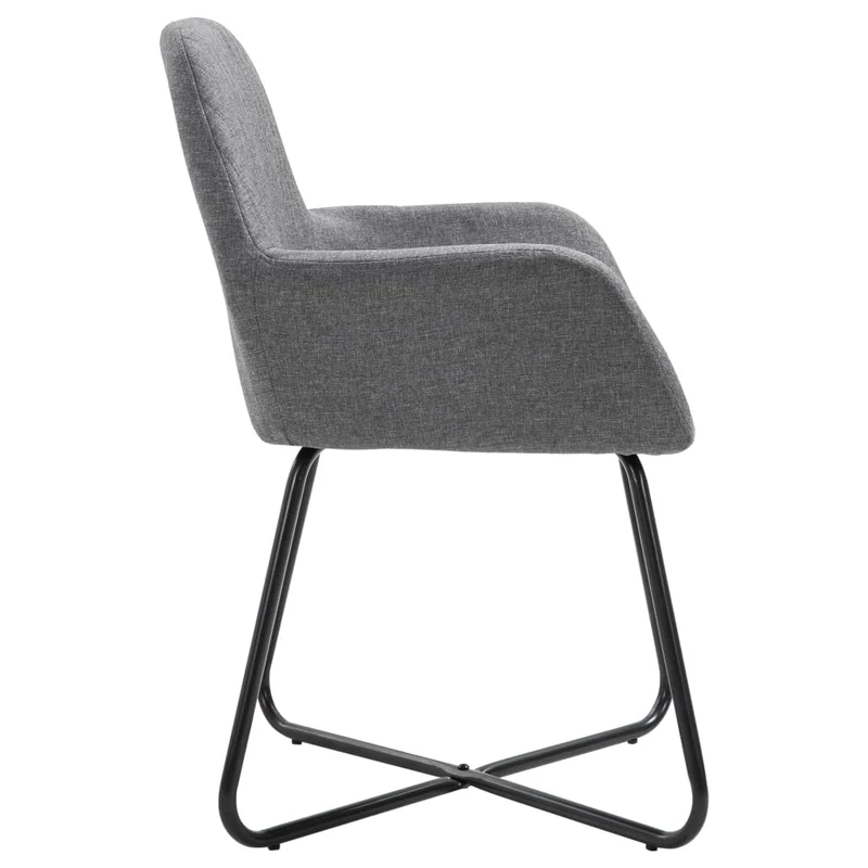 Lot de 6 chaises de salle à manger cuisine design moderne tissu gris foncé CDS022448