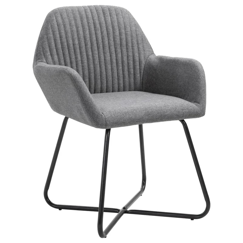 Lot de 4 chaises de salle à manger cuisine design moderne tissu gris foncé CDS021557