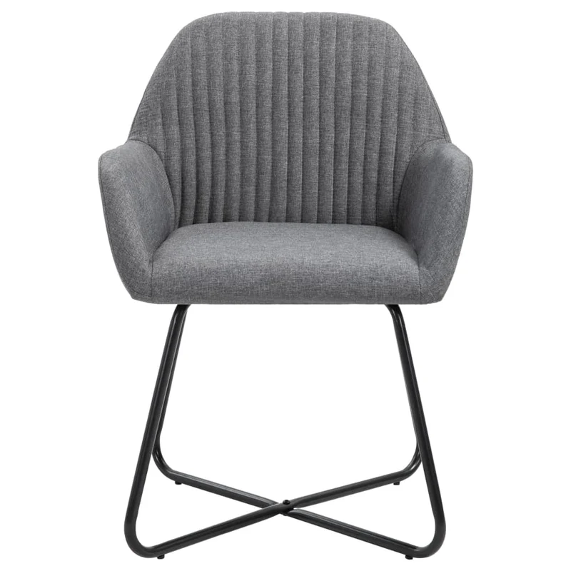 Lot de 4 chaises de salle à manger cuisine design moderne tissu gris foncé CDS021557