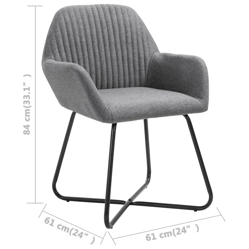 Lot de 4 chaises de salle à manger cuisine design moderne tissu gris foncé CDS021557