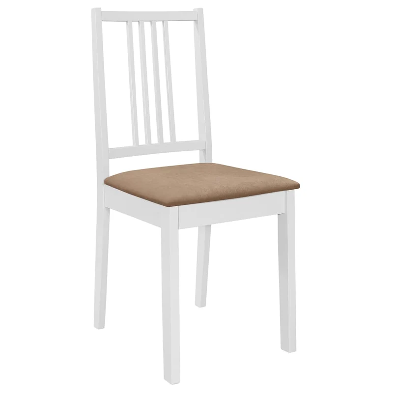 Lot de 6 chaises de salle à manger cuisineà dîner avec coussins blanc bois solide CDS022953