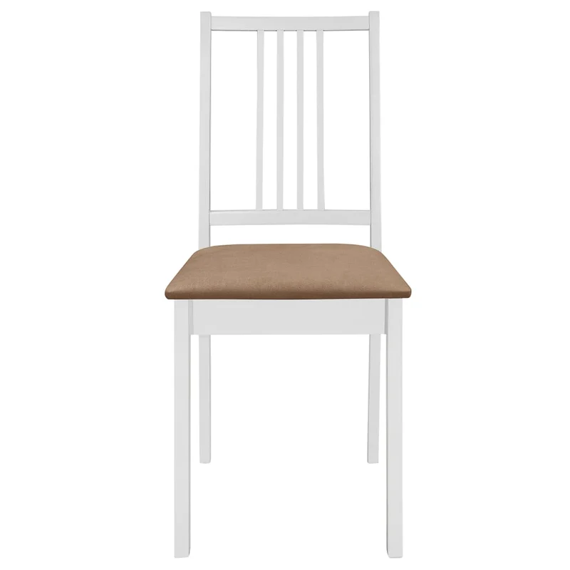 Lot de 6 chaises de salle à manger cuisineà dîner avec coussins blanc bois solide CDS022953