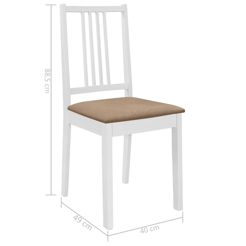 Lot de 6 chaises de salle à manger cuisineà dîner avec coussins blanc bois solide CDS022953