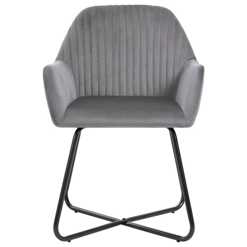 Lot de 4 chaises de salle à manger cuisine design moderne velours gris CDS021621