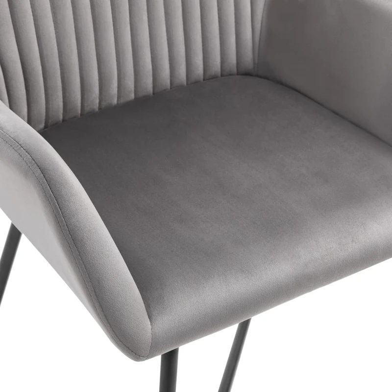 Lot de 4 chaises de salle à manger cuisine design moderne velours gris CDS021621