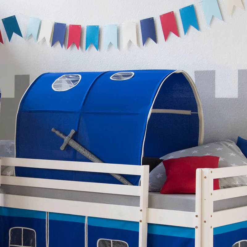Tunnel pour lit enfant superposé tente accessoires bleu 90x70x100cm APE06031