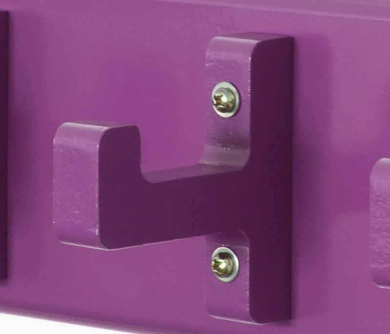 Porte-clés mural polyvalent 4 crochets étagère violet 40x10x13cm DIV06007
