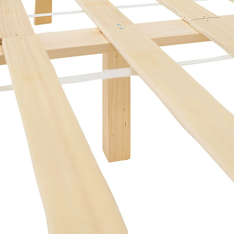Lit double 2 personnes avec sommier à lattes en bois 140x 200cm LIT06162