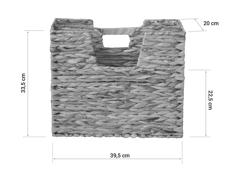 Porte-revues en jacinthe d'eau tressée 2 compartiments 40x34x20 cm DIV06013