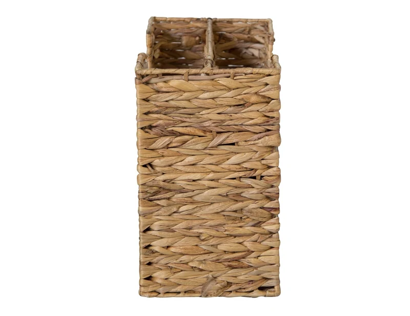 Porte-revues en jacinthe d'eau tressée 2 compartiments 40x34x20 cm DIV06013