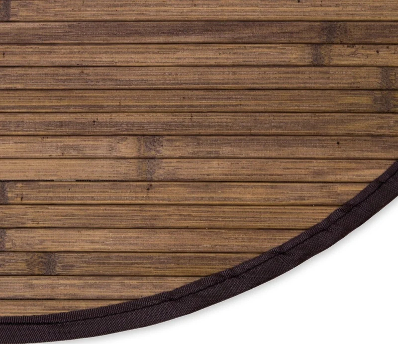 Tapis en bambou rond brun foncé Ø 200cm TAP06097