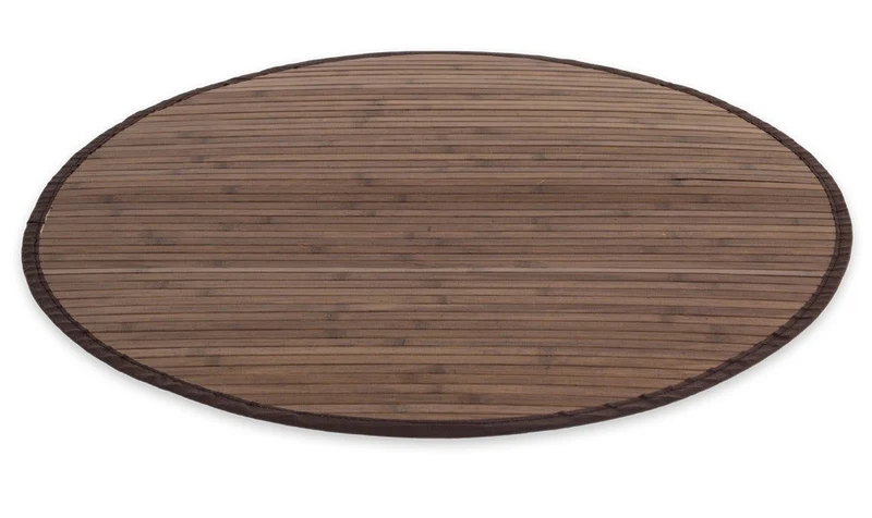 Tapis en bambou rond brun foncé Ø 200cm TAP06097