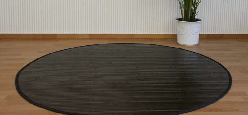 Tapis en bambou rond brun foncé Ø 200cm TAP06097