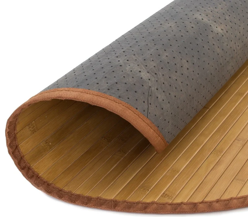 Tapis en bambou rond brun Ø 120cm TAP06068