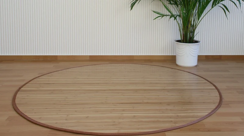 Tapis en bambou rond brun Ø 120cm TAP06068