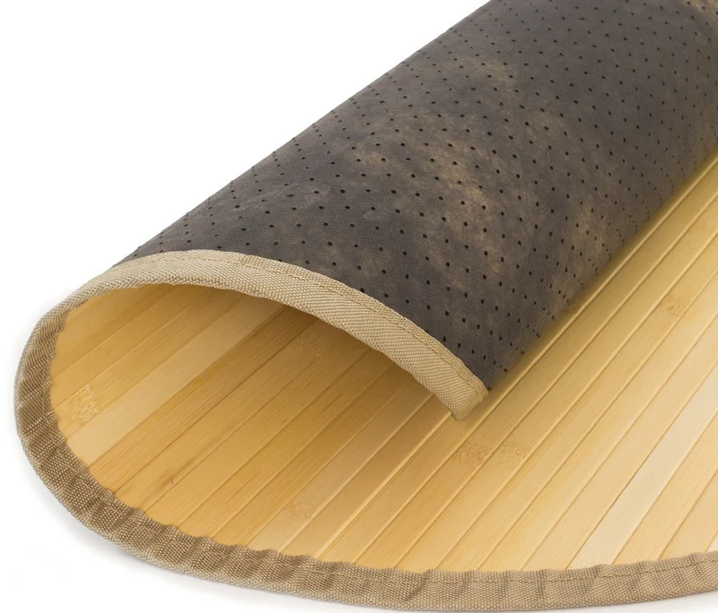 Tapis en bambou rond naturel Ø 120cm TAP06079