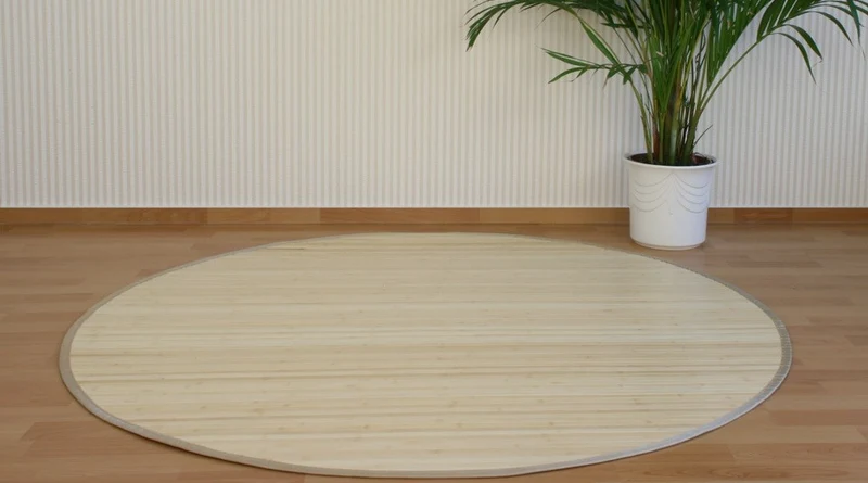 Tapis en bambou rond naturel Ø 120cm TAP06079