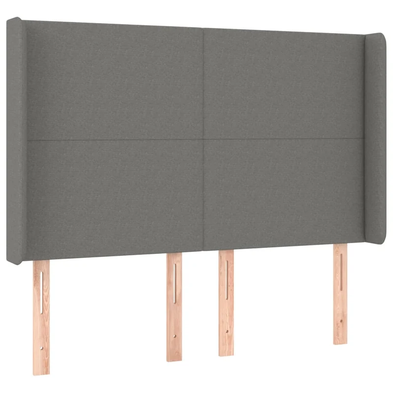 Cadre de lit LED avec sommier tête de lit matelas 140x190 cm tissu gris foncé TDL0208381