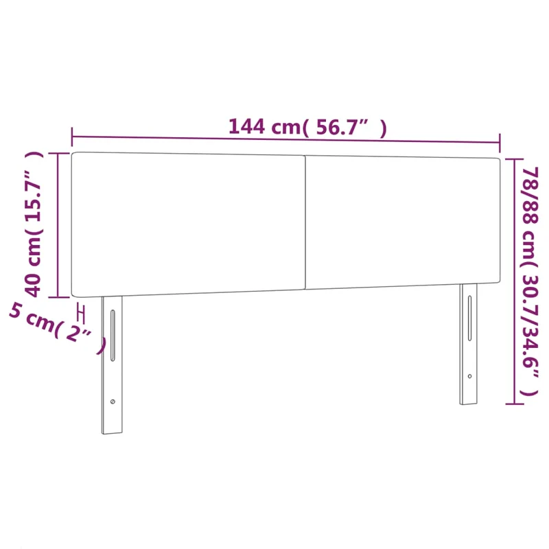 Tête de lit accessoire couchage chambre à coucher meuble 2 parties 72 x 5 x 78/88 cm tissu velours gris foncé TDL0206365