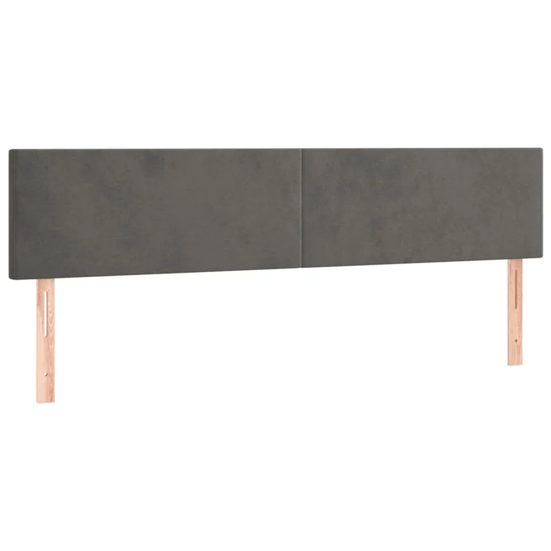 Tête de lit accessoire couchage chambre à coucher meuble à LED 160 x 5 x 78/88 cm tissu velours gris foncé TDL0201117