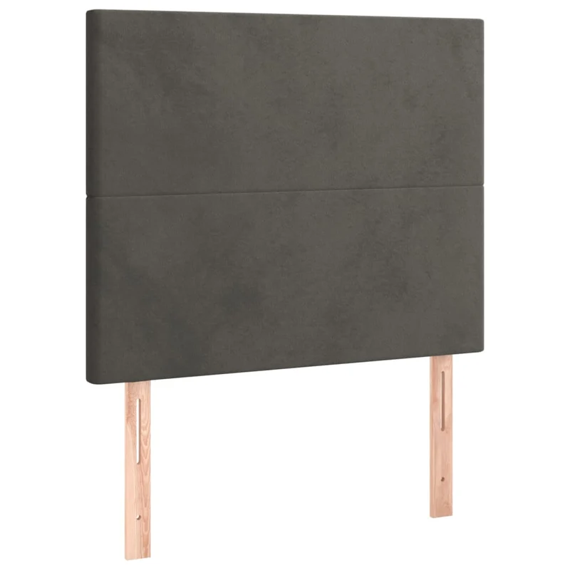 Cadre de lit LED avec sommier tête de lit matelas 80x200cm tissu velours gris foncé TDL0208276