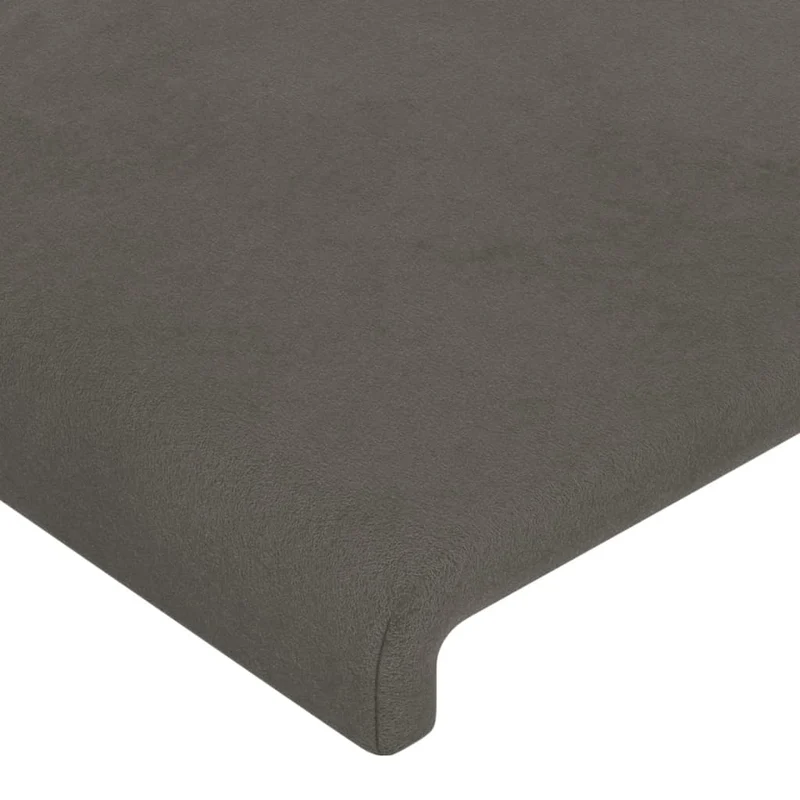 Tête de lit accessoire couchage chambre à coucher meuble à LED 80 x 5 x 118/128 cm tissu velours gris foncé TDL0201044