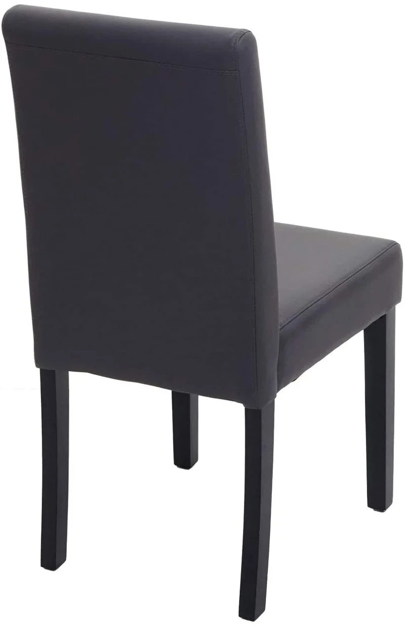 Lot de 4 chaises de salle à manger synthétique gris mat pieds foncés CDS04559