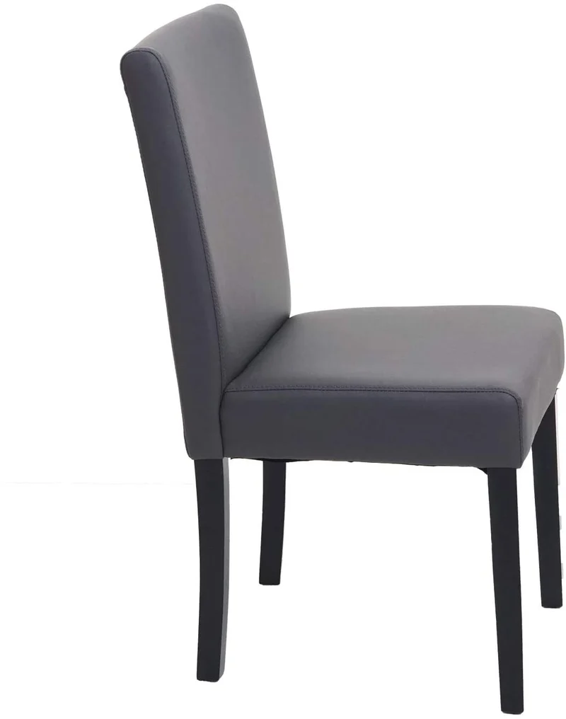 Lot de 4 chaises de salle à manger synthétique gris mat pieds foncés CDS04559