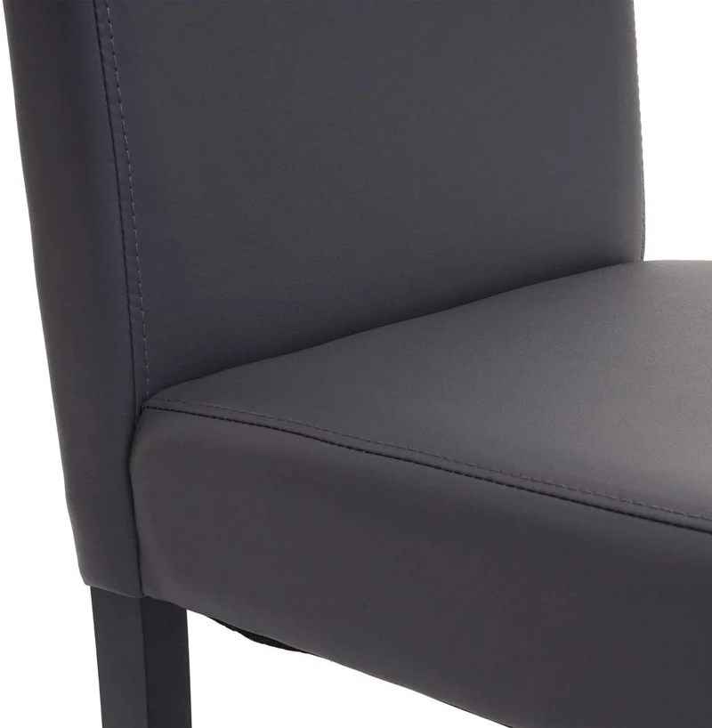Lot de 4 chaises de salle à manger synthétique gris mat pieds foncés CDS04559