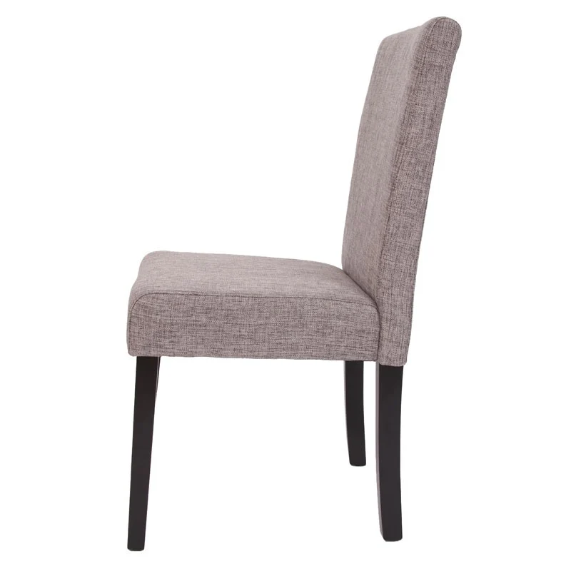 Lot de 2 chaises de salle à manger en tissu gris pieds foncés CDS04028