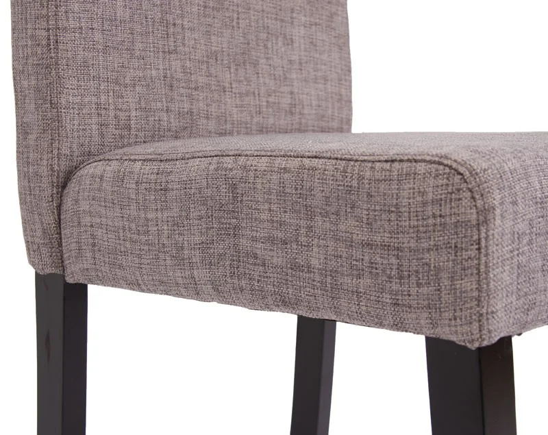 Lot de 2 chaises de salle à manger en tissu gris pieds foncés CDS04028