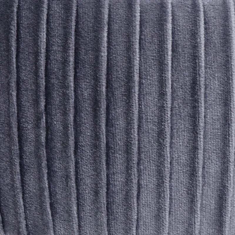 Tabouret avec compartiment de rangement Ø 33cm aspect velours gris clair cadre noir TABO04013