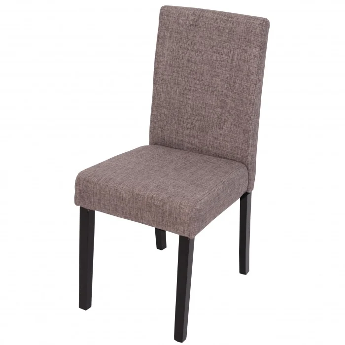 Lot de 6 chaises de salle à manger en tissu gris pieds foncés CDS04228