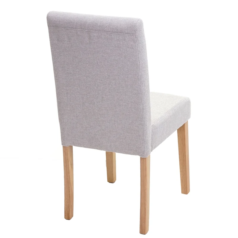 Lot de 2 chaises de salle à manger en tissu gris pieds en bois massif laqué clairs CDS04461