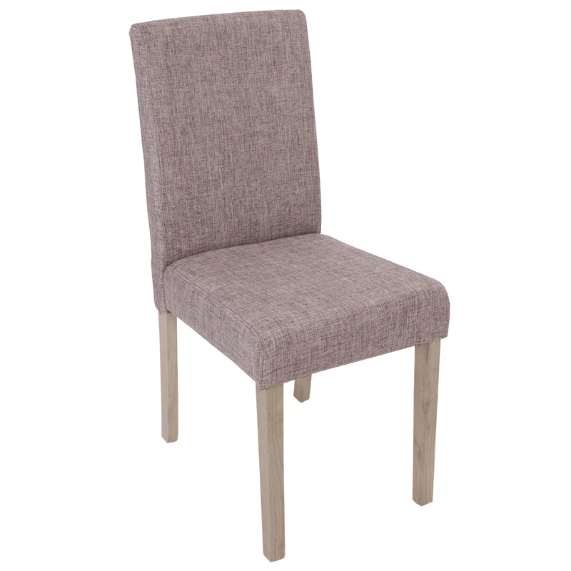 Lot de 4 chaises de salle à manger cuisine en tissu gris pieds en bois clair 04_0000599