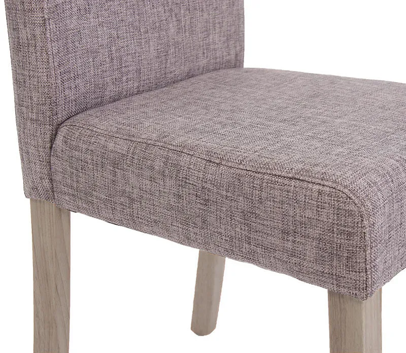 Lot de 4 chaises de salle à manger cuisine en tissu gris pieds en bois clair 04_0000599