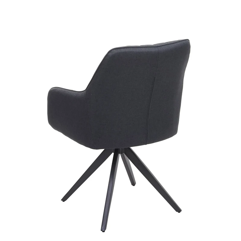 6 x chaises de salle à manger fauteuil de bureau en tissu gris foncé en acier design rétro 04_0000884