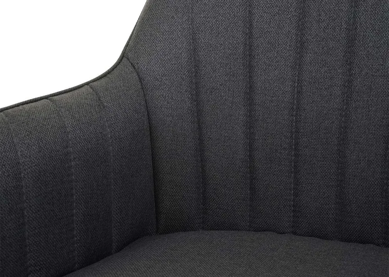 6 x chaises de salle à manger fauteuil de bureau en tissu gris foncé en acier design rétro 04_0000884