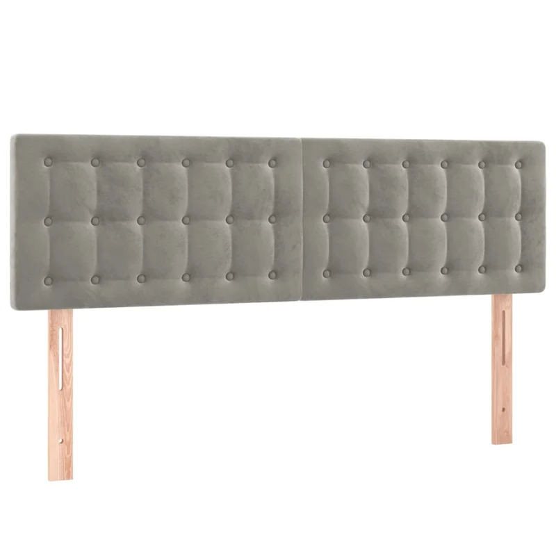 Cadre de lit LED avec sommier tête de lit matelas surmatelas 140x190 cm tissu velours gris clair TDL0207860