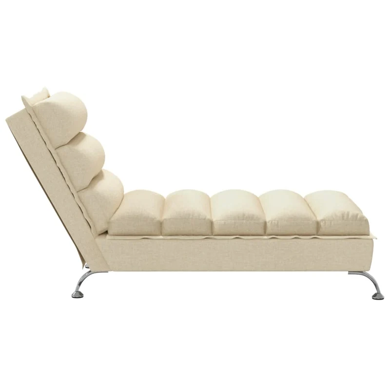 Méridienne chaise longue pour intérieur avec coussins en tissu crème DEC026069