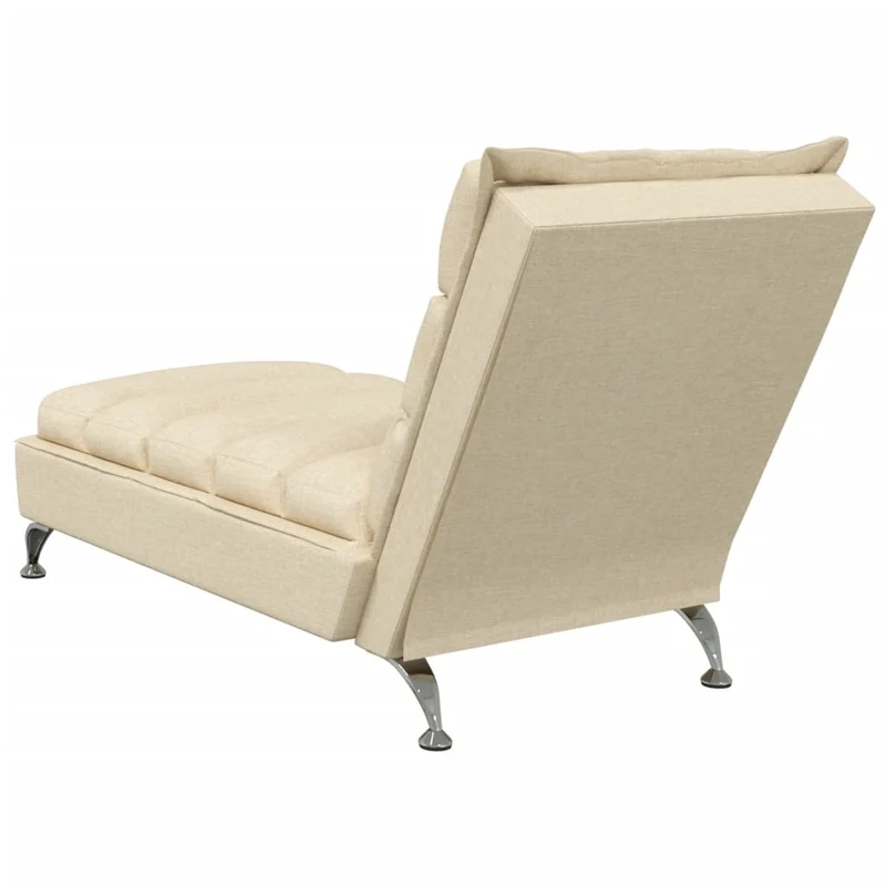 Méridienne chaise longue pour intérieur avec coussins en tissu crème DEC026069