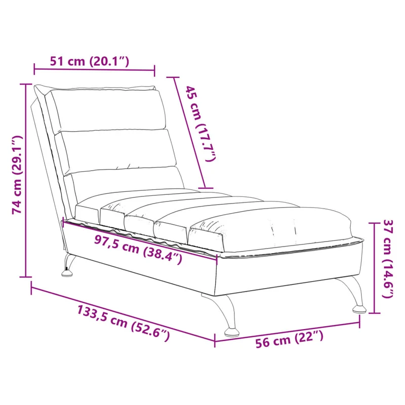 Méridienne chaise longue pour intérieur avec coussins en tissu crème DEC026069