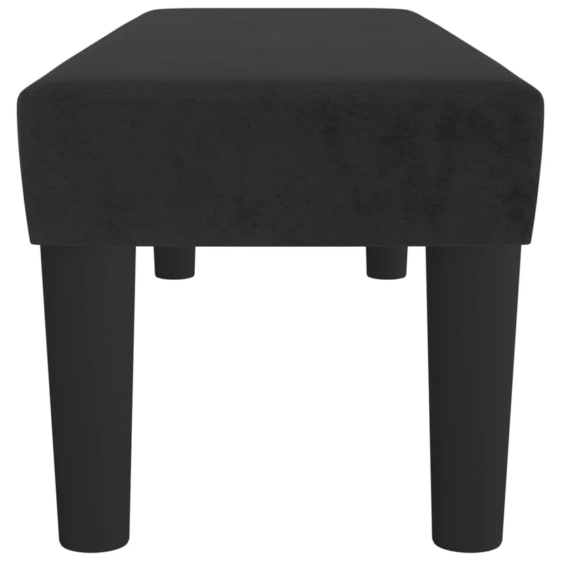 Banquette banc bout de lit 100 x 30 x 30 cm velours noir DEC024679