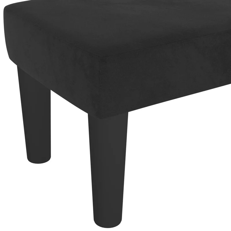 Banquette banc bout de lit 100 x 30 x 30 cm velours noir DEC024679