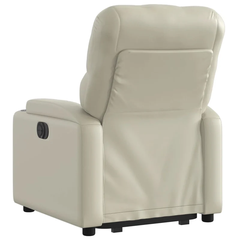 Fauteuil relax TV fonction de levage électrique très confortable en PVC crème DEC028269