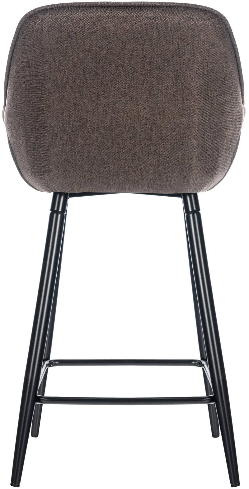 Lot de 2 tabourets de bar moderne en velours marron assise enveloppante capitonnée pieds métal noir 10_0006079