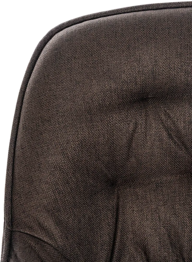 Tabouret de bar x1 moderne en velours marron assise enveloppante capitonnée pieds métal noir 10_0005620
