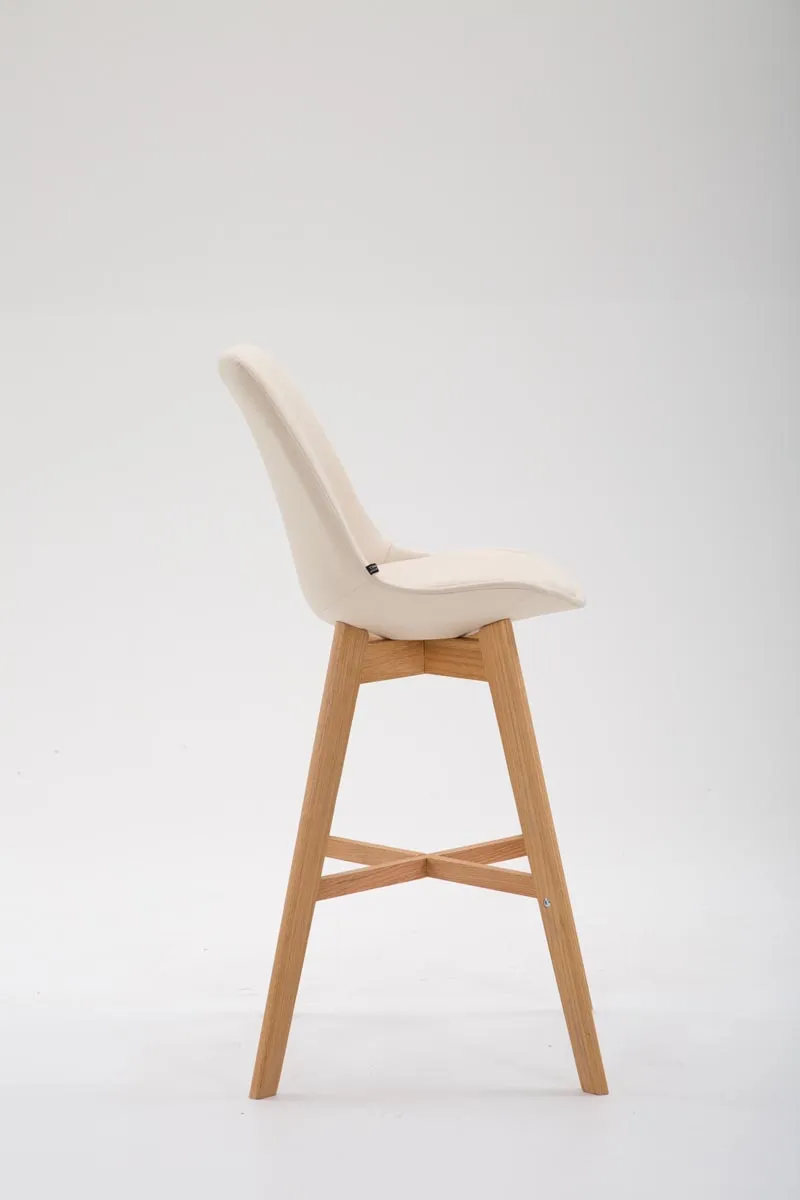 Tabouret de bar chaise haute design scandinave moderne en synthétique crème TDB10390