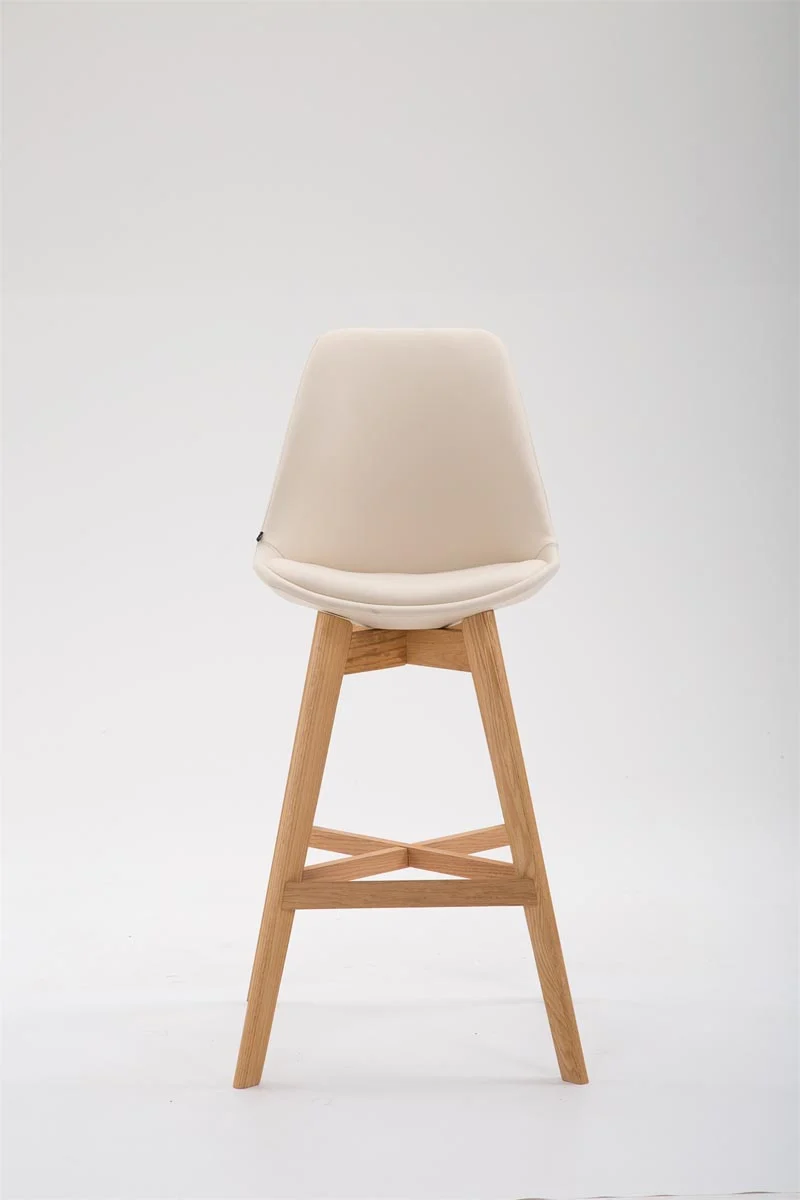 Tabouret de bar chaise haute design scandinave moderne en synthétique crème TDB10390